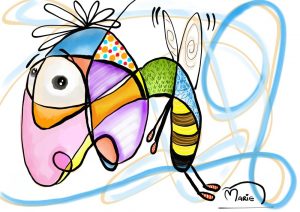 Bee Scribble Illustration