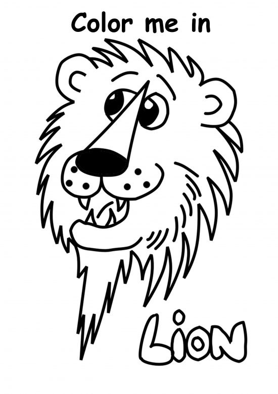Color Me In Lion Print Out