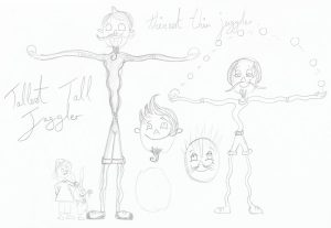 Tallest Tall Juggler Pencil Sketch
