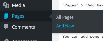 WordPress Add Page
